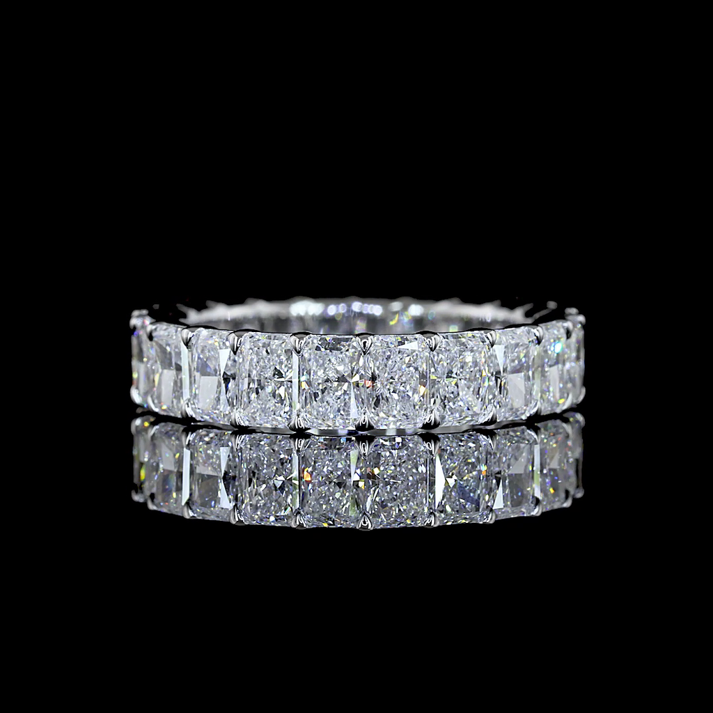 3.37 Cts 14k White Gold Radiant Shape Eternity Band Eternity Band - Video