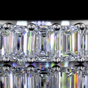 3.61 Cts 18k White Gold Emerald Shape 3/4 Band Eternity Band - Image 3