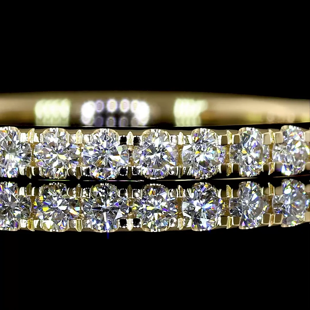 0.32 Cts 14k Yellow Gold Round Shape Half Eternity Eternity Band - Image 3