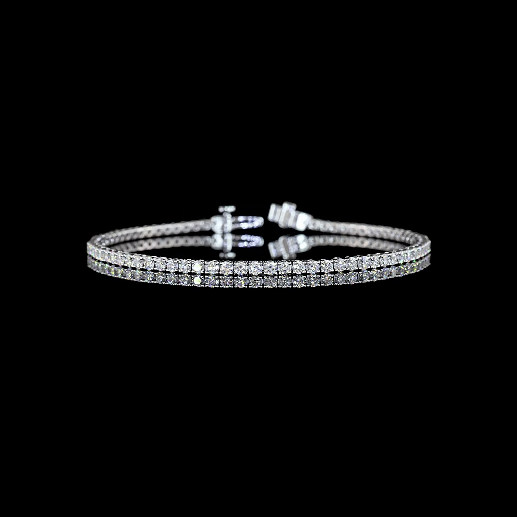 2.98 Cts 14k White Gold Round Shape Tennis Bracelet - Video