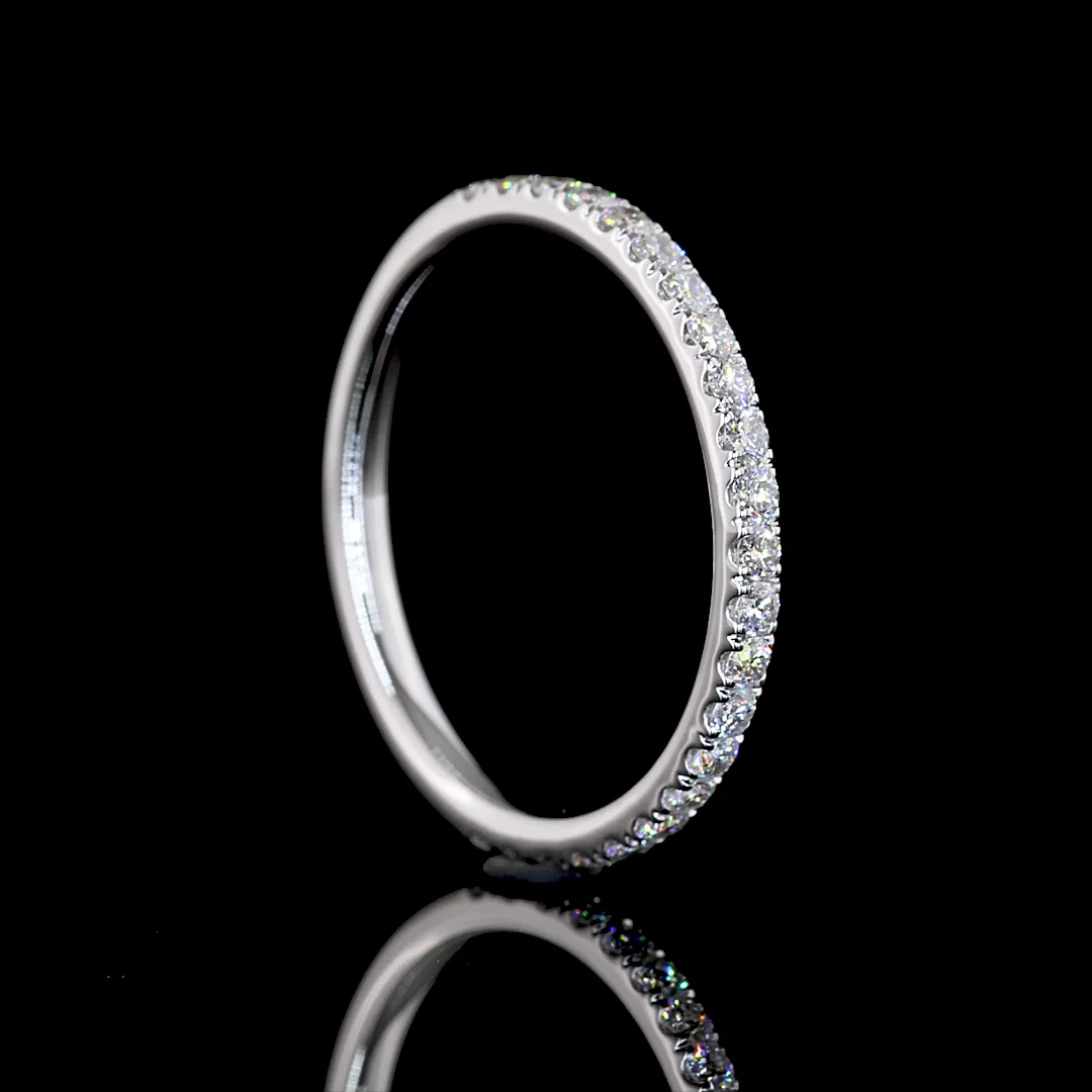 0.3 Cts 14k White Gold Round Shape 3/4 Band Eternity Band - Image 2