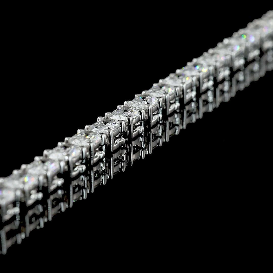 13.74 Cts 14k White Gold Oval Shape Lariat Necklace - Image 2