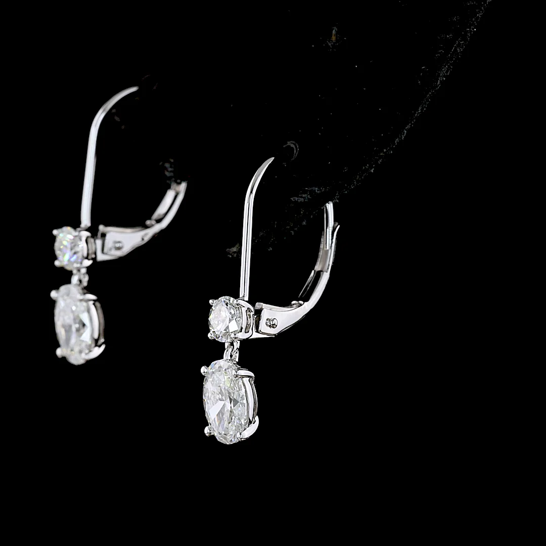 1.4 Cts 14k White Gold Mix Shape Hanging Earring - Image 4