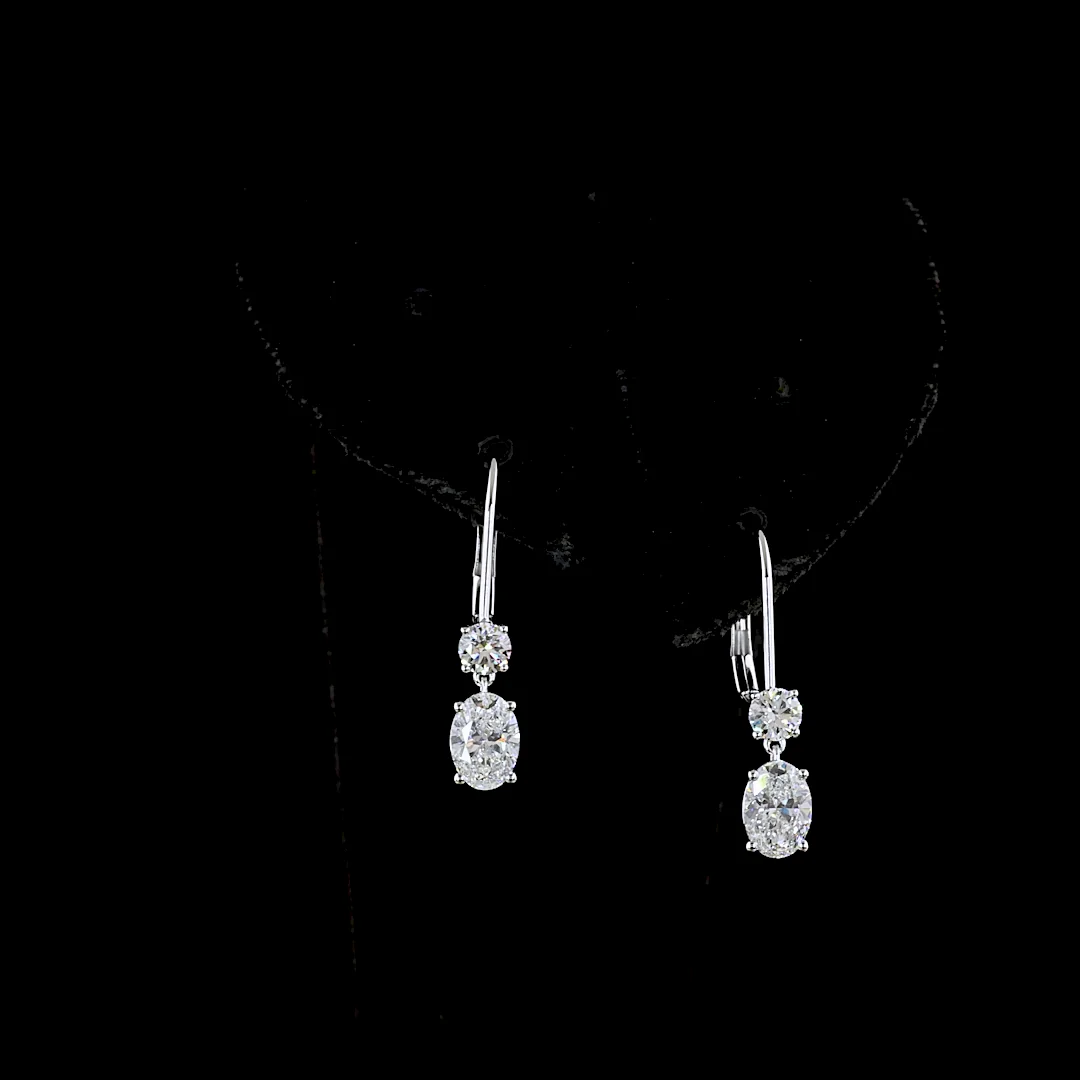 1.4 Cts 14k White Gold Mix Shape Hanging Earring - Video