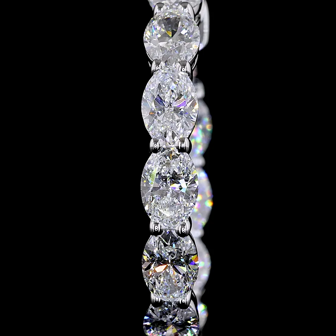 5.06 Cts 14k White Gold Oval Shape Hoops Earring - Image 3