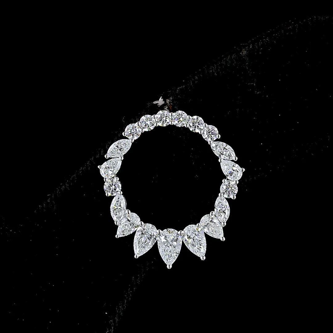 2.65 Cts 14k White Gold Mix Shape Huggies Earring - Image 3