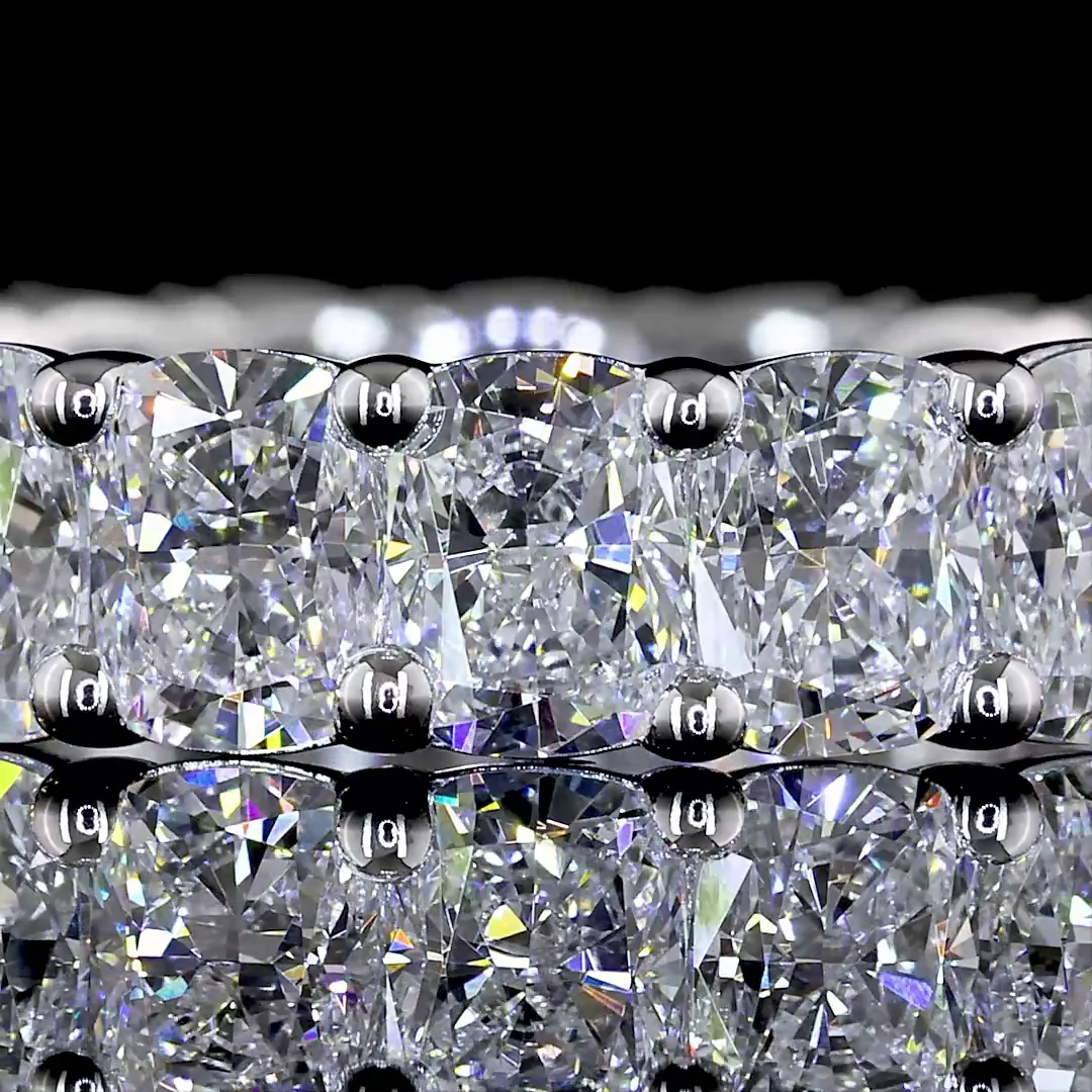 4.01 Cts 14k White Gold Cushion Brilliant Shape Eternity Band Eternity Band - Image 3