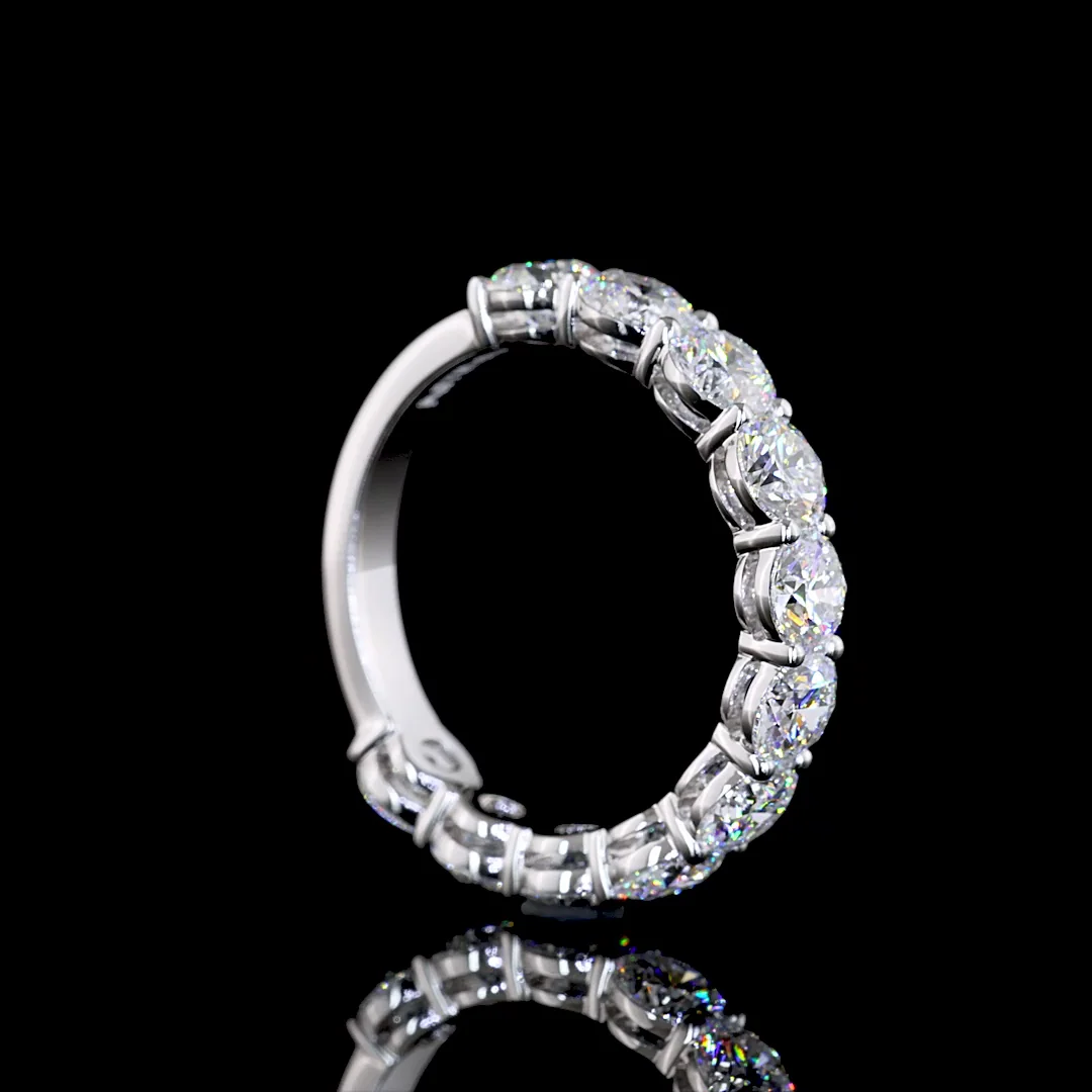 2.97 Cts 14k White Gold Round Shape 3/4 Band Eternity Band - Image 2