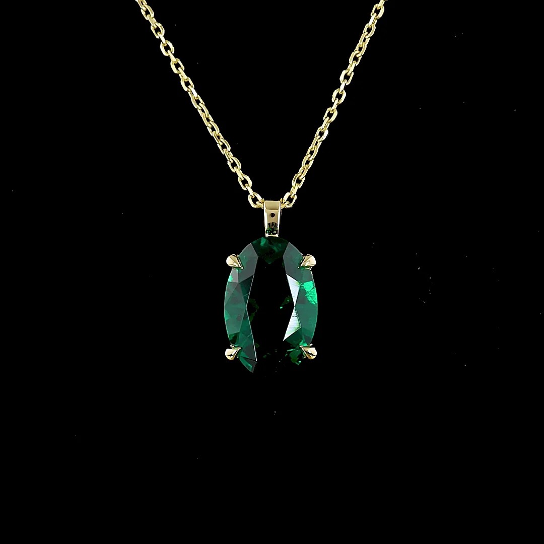 2.37 Cts 14k Yellow Gold Oval Shape Solitaire Pendant - Image 3