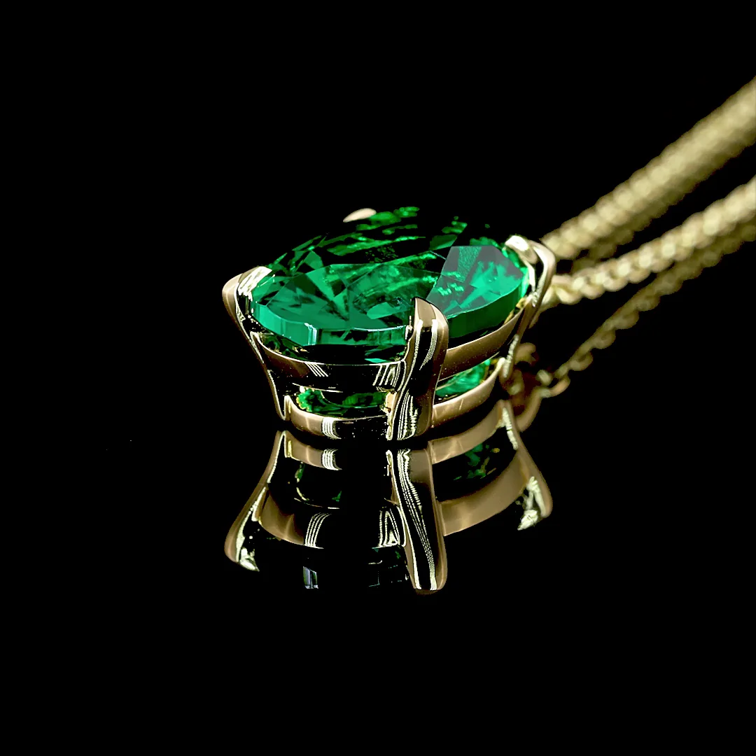 2.37 Cts 14k Yellow Gold Oval Shape Solitaire Pendant - Image 4