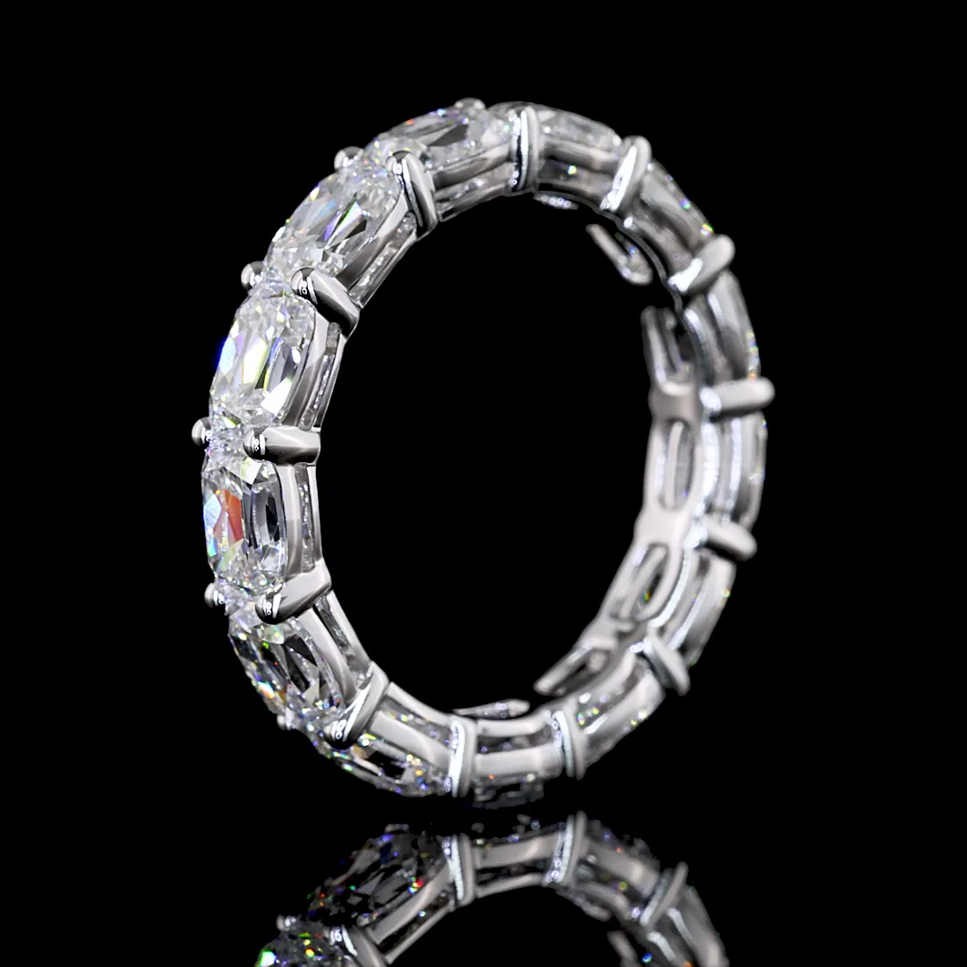 4.16 Cts 14k White Gold Antique Cushion Shape Eternity Band Eternity Band - Image 4