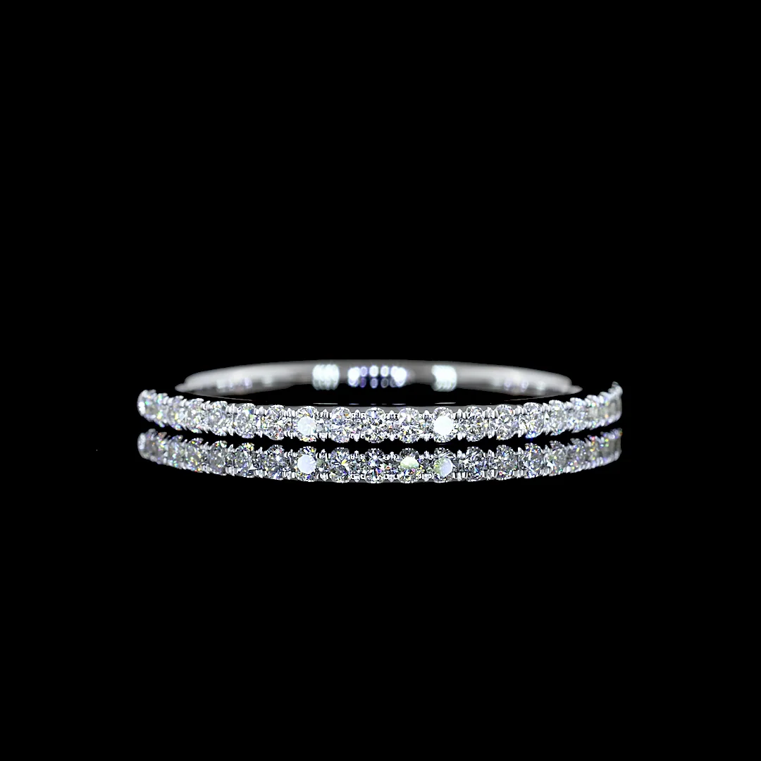 0.25 Cts 14k White Gold Round Shape 3/4 Band Eternity Band - Video