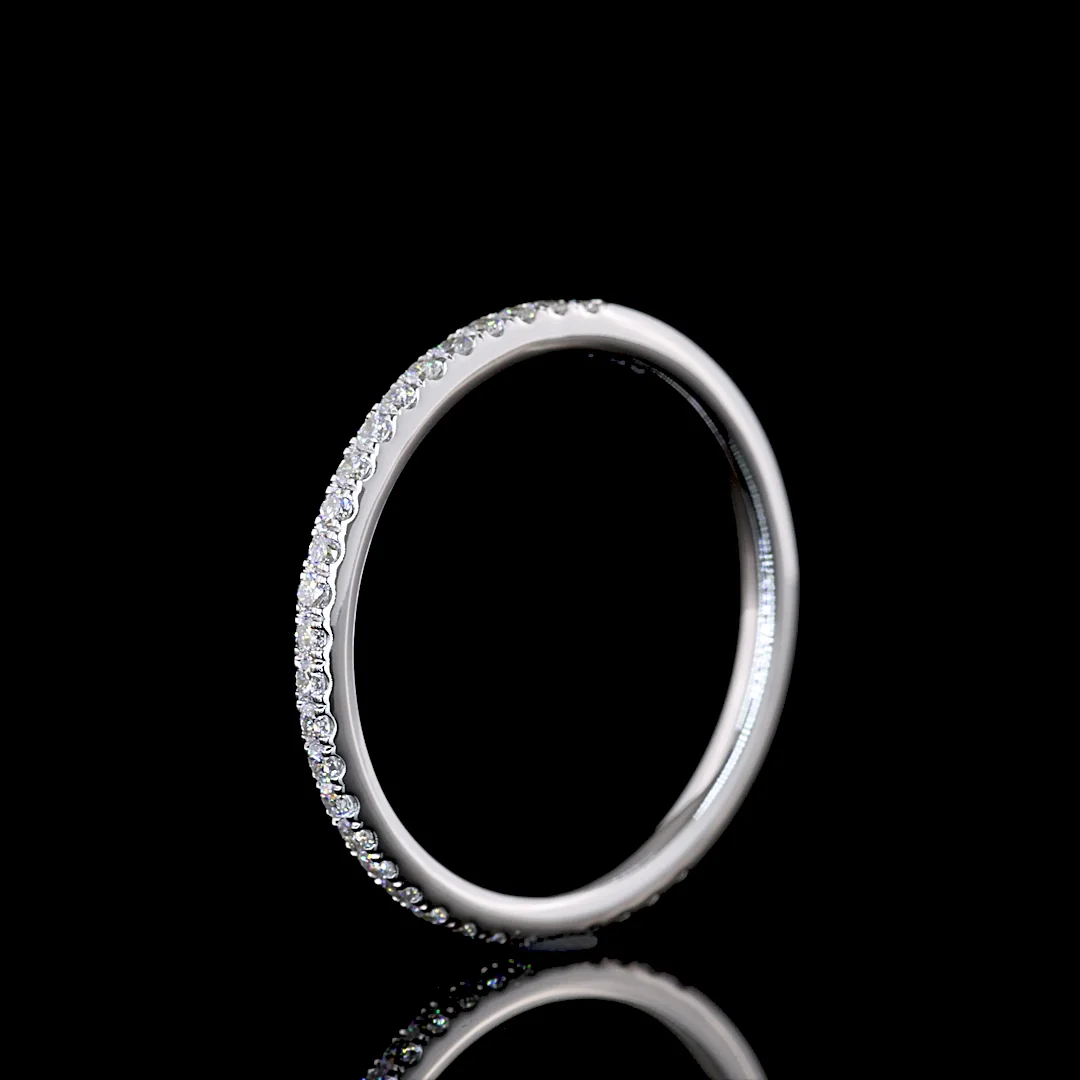 0.23 Cts 14k White Gold Round Shape Half Eternity Eternity Band - Image 4