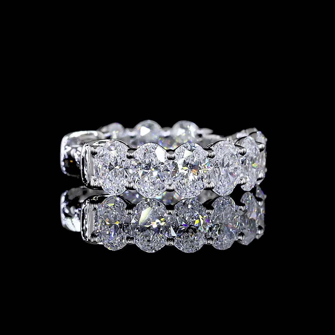 1.92 Cts 14k White Gold Oval Shape Huggies Earring - Image 2