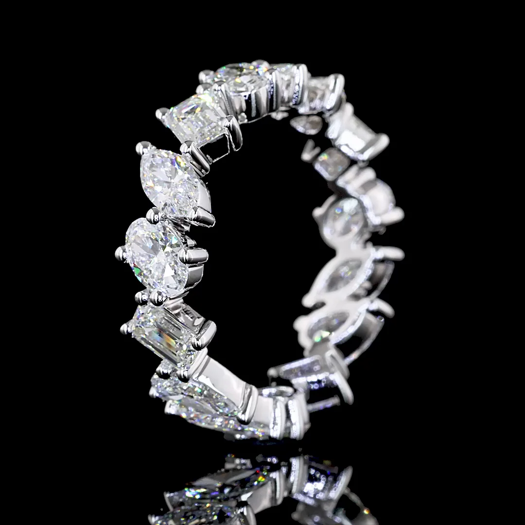 2.91 Cts 14k White Gold Mix Shape Eternity Band Eternity Band - Image 4