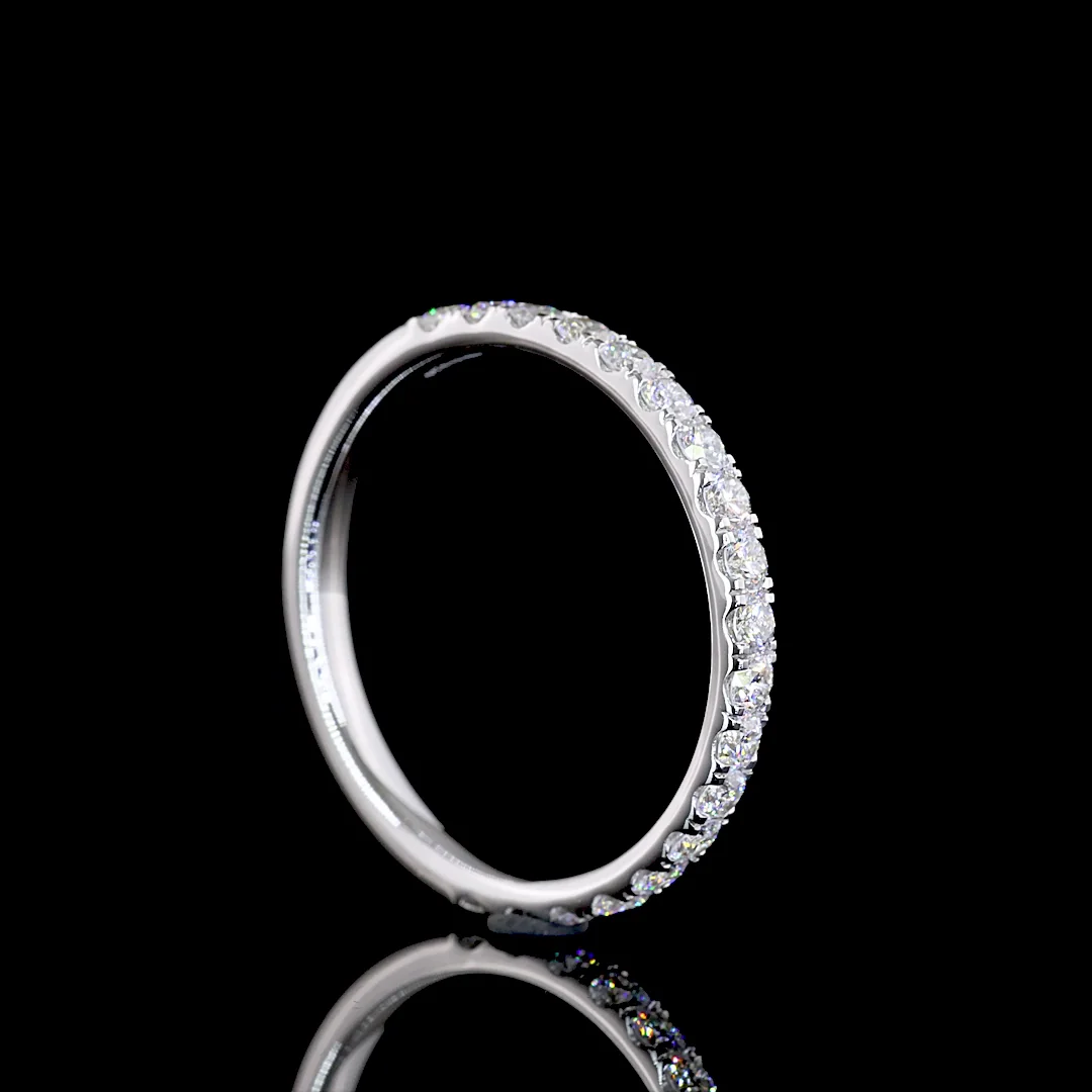 0.53 Cts 14k White Gold Round Shape 3/4 Band Eternity Band - Image 2