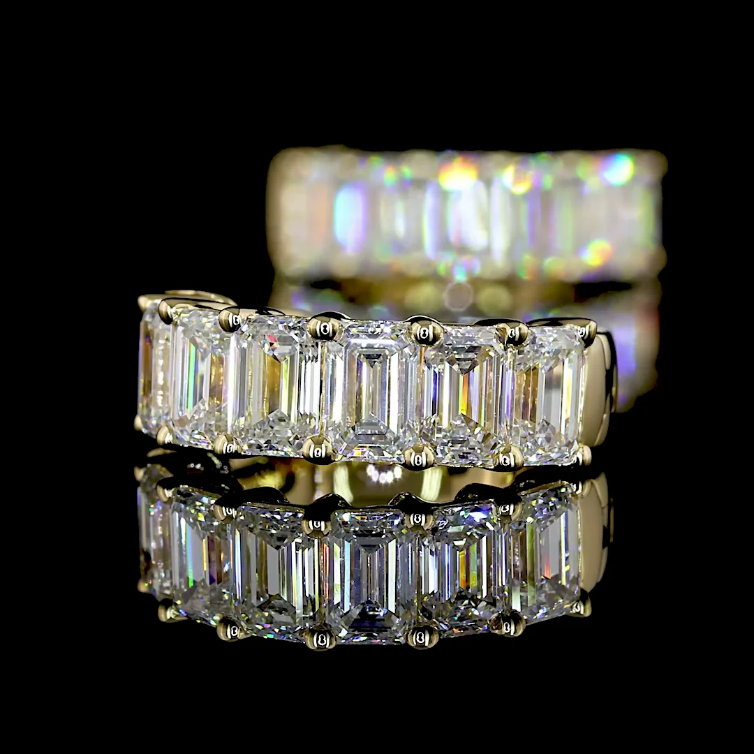 2.05 Cts 14k Yellow Gold Emerald Shape Huggies Earring - Image 4