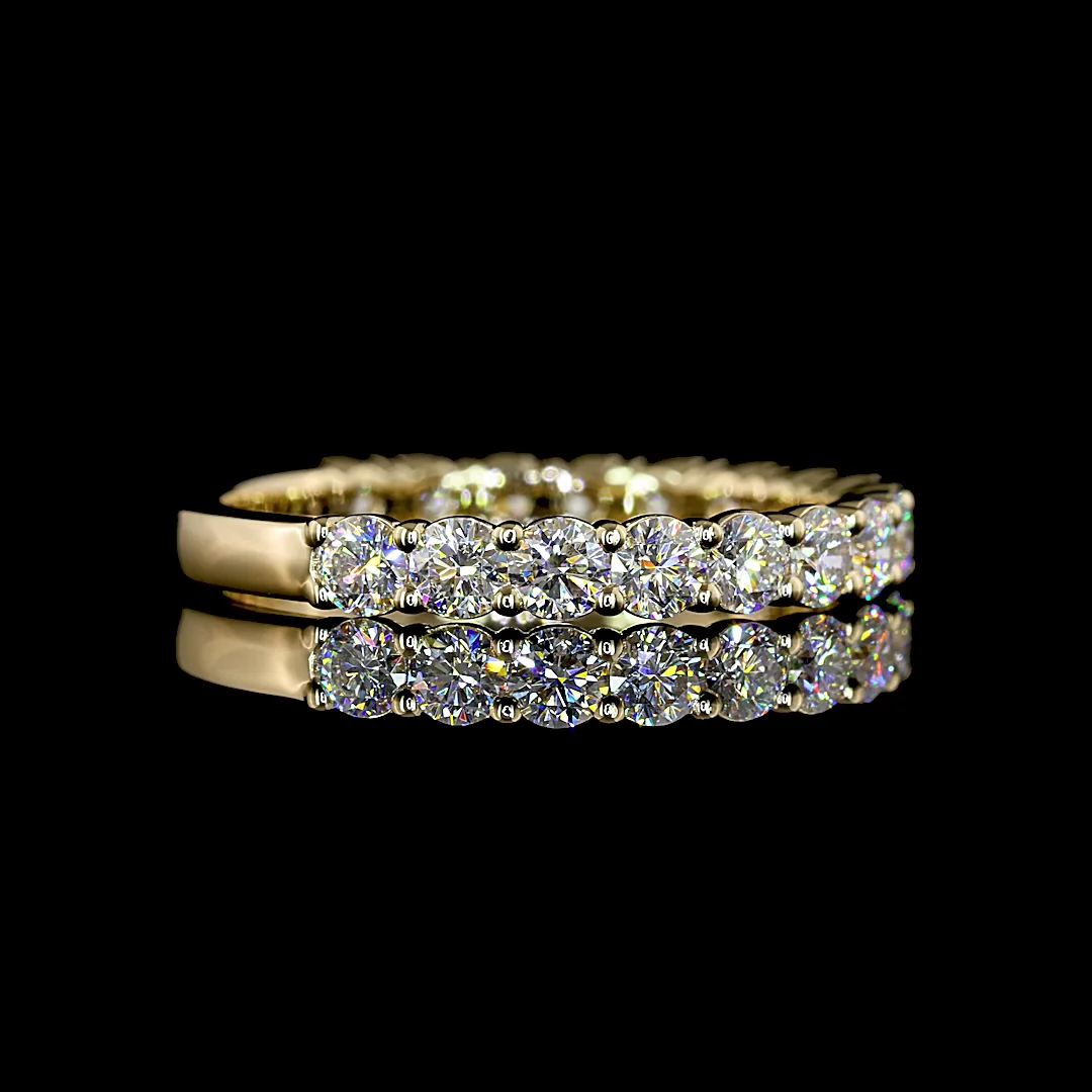 1.11 Cts 14k Yellow Gold Round Shape 3/4 Band Eternity Band - Image 3