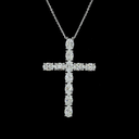 4.14 Cts 14k White Gold Oval Shape Symbol Pendant - Image 3