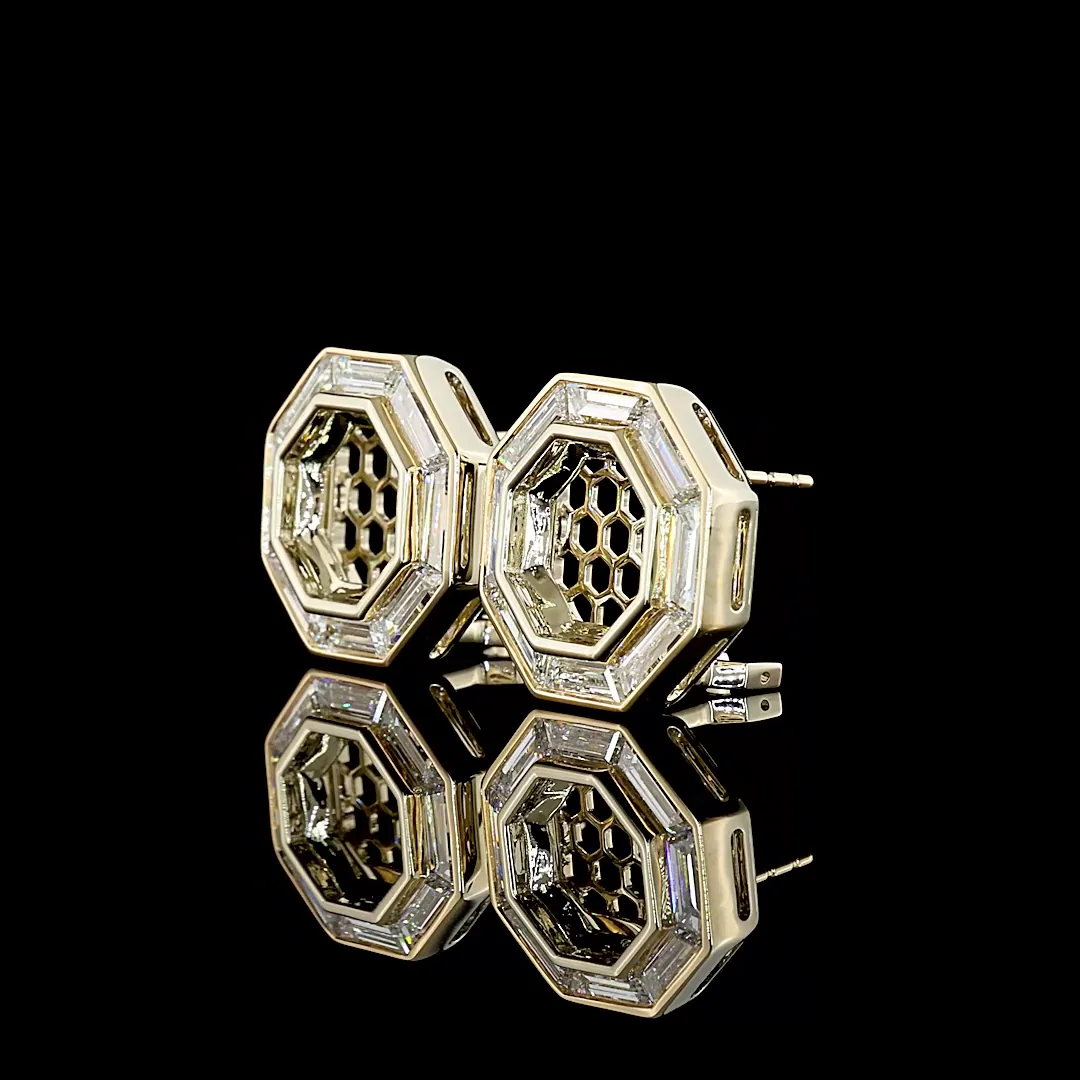 3.1 Cts 18k White Gold Shape Special Earring - Image 2