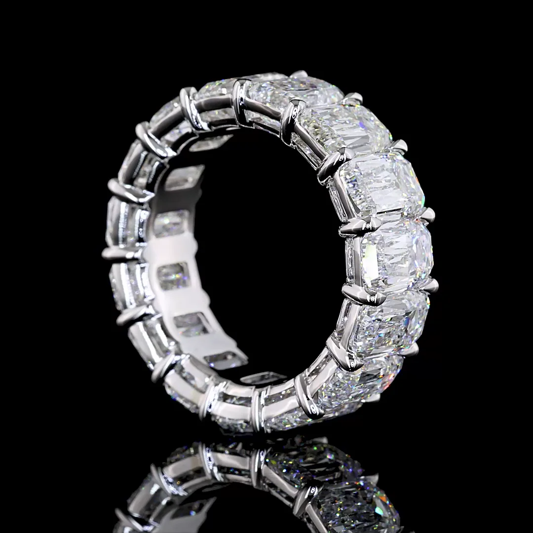 12.76 Cts 14k White Gold Kriss Shape Eternity Band Eternity Band - Image 2