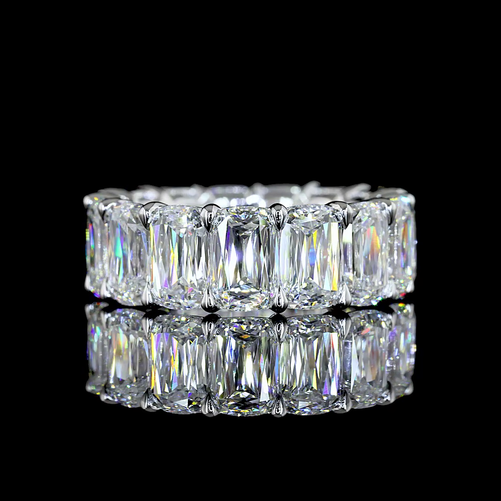 12.76 Cts 14k White Gold Kriss Shape Eternity Band Eternity Band - Video