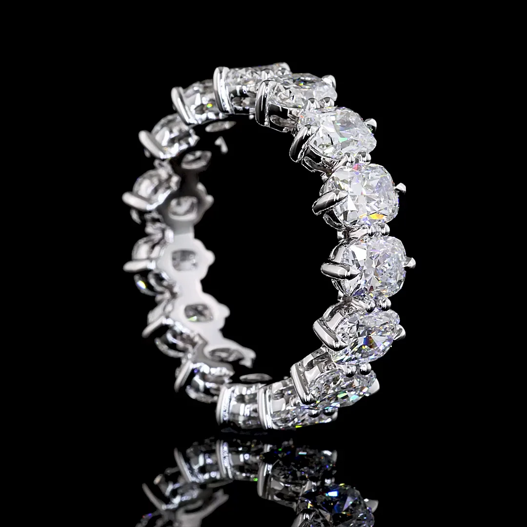 4.74 Cts 14k White Gold Cushion Brilliant Shape Eternity Band Eternity Band - Image 2