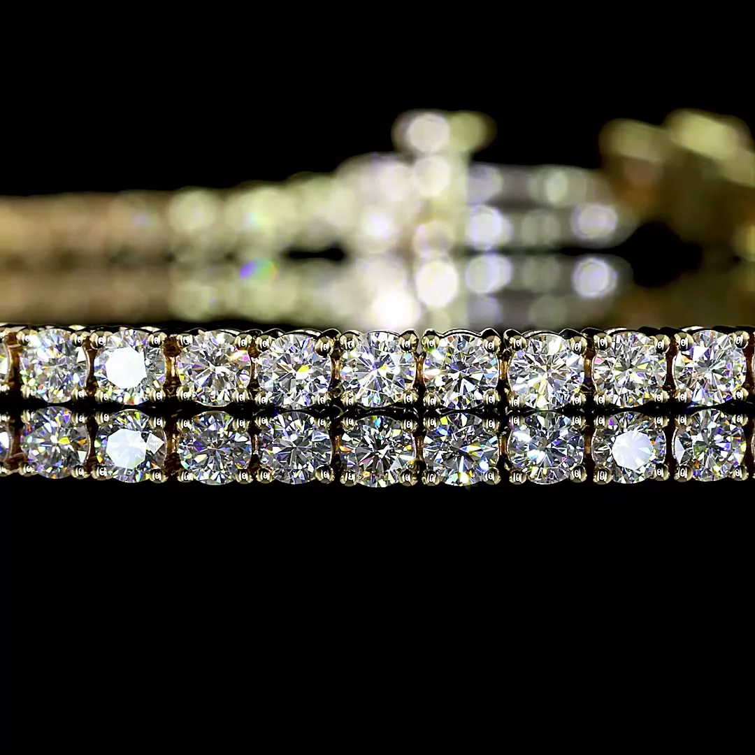 2.8 Cts 14k Yellow Gold Round Shape Tennis Bracelet - Image 2