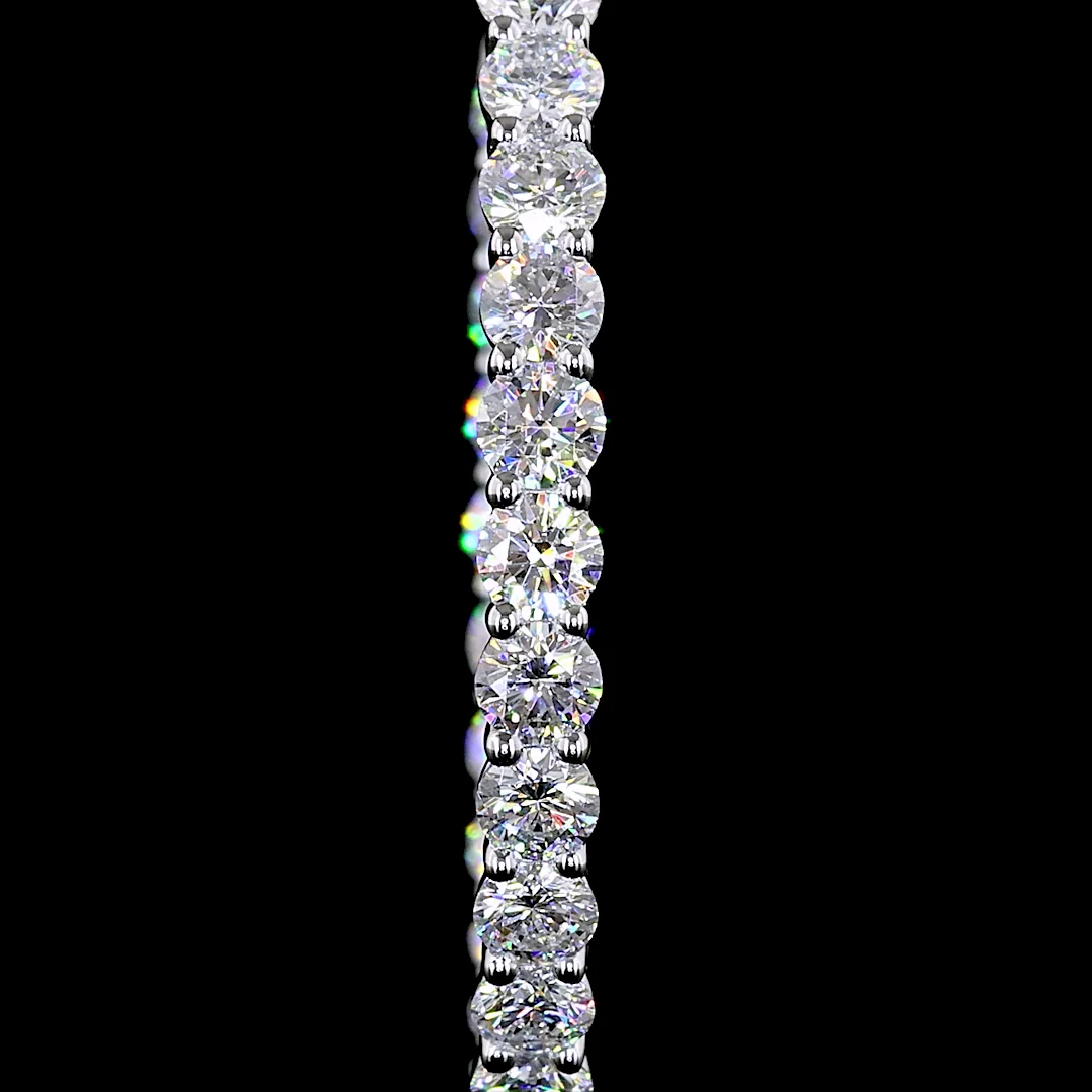 4.99 Cts 14k White Gold Round Shape Hoops Earring - Image 3