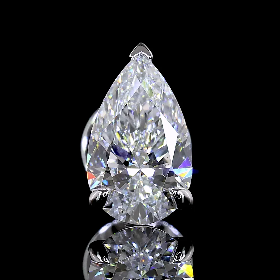 1.47 Cts 14k White Gold Pear Shape Studs Earring - Image 3