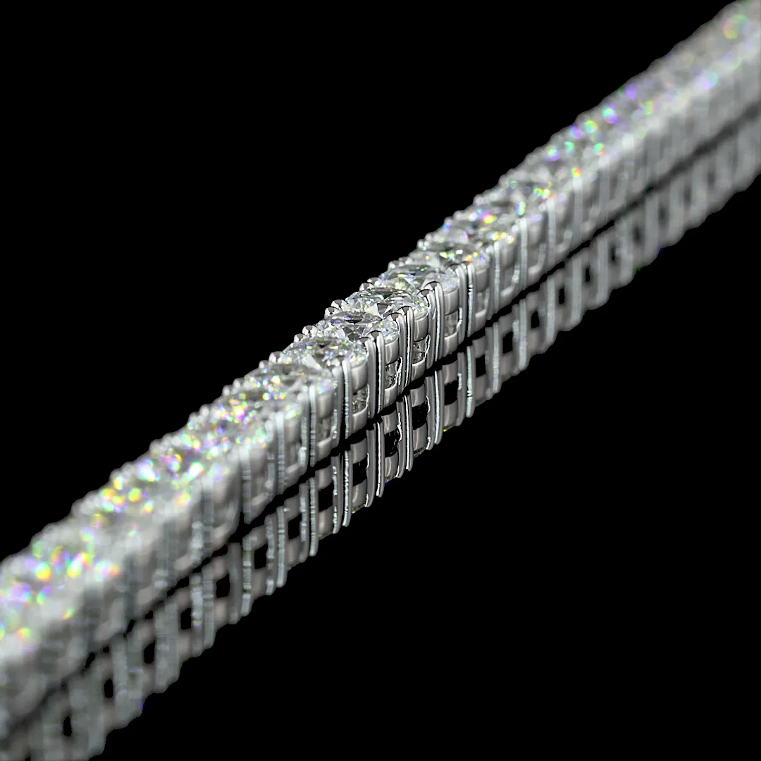 12.56 Cts 14k White Gold Round Shape Tennis Necklace - Image 4