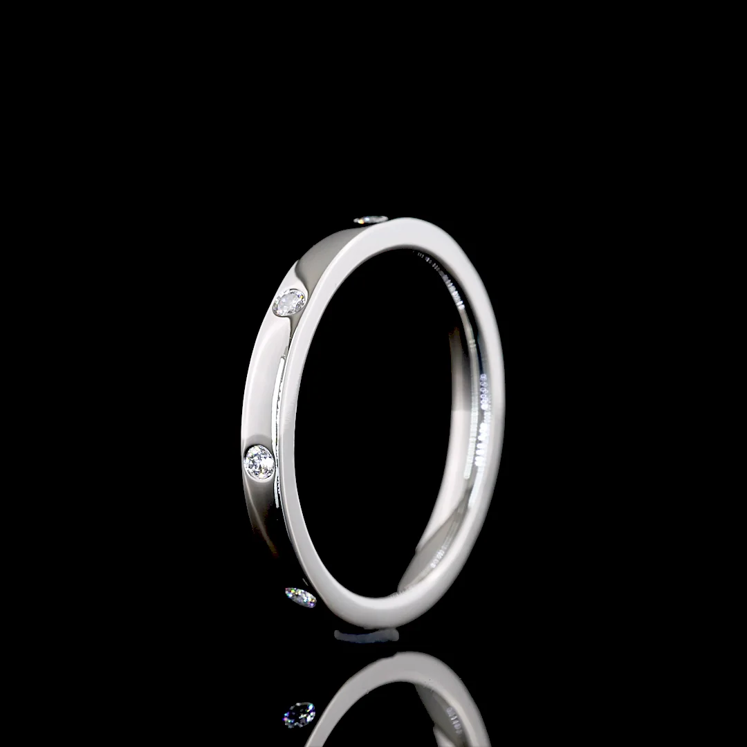 0.13 Cts Platinum Round Shape Eternity Band Eternity Band - Image 4