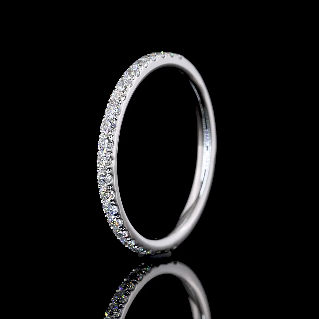 0.37 Cts 14k White Gold Round Shape Half Eternity Eternity Band - Image 4