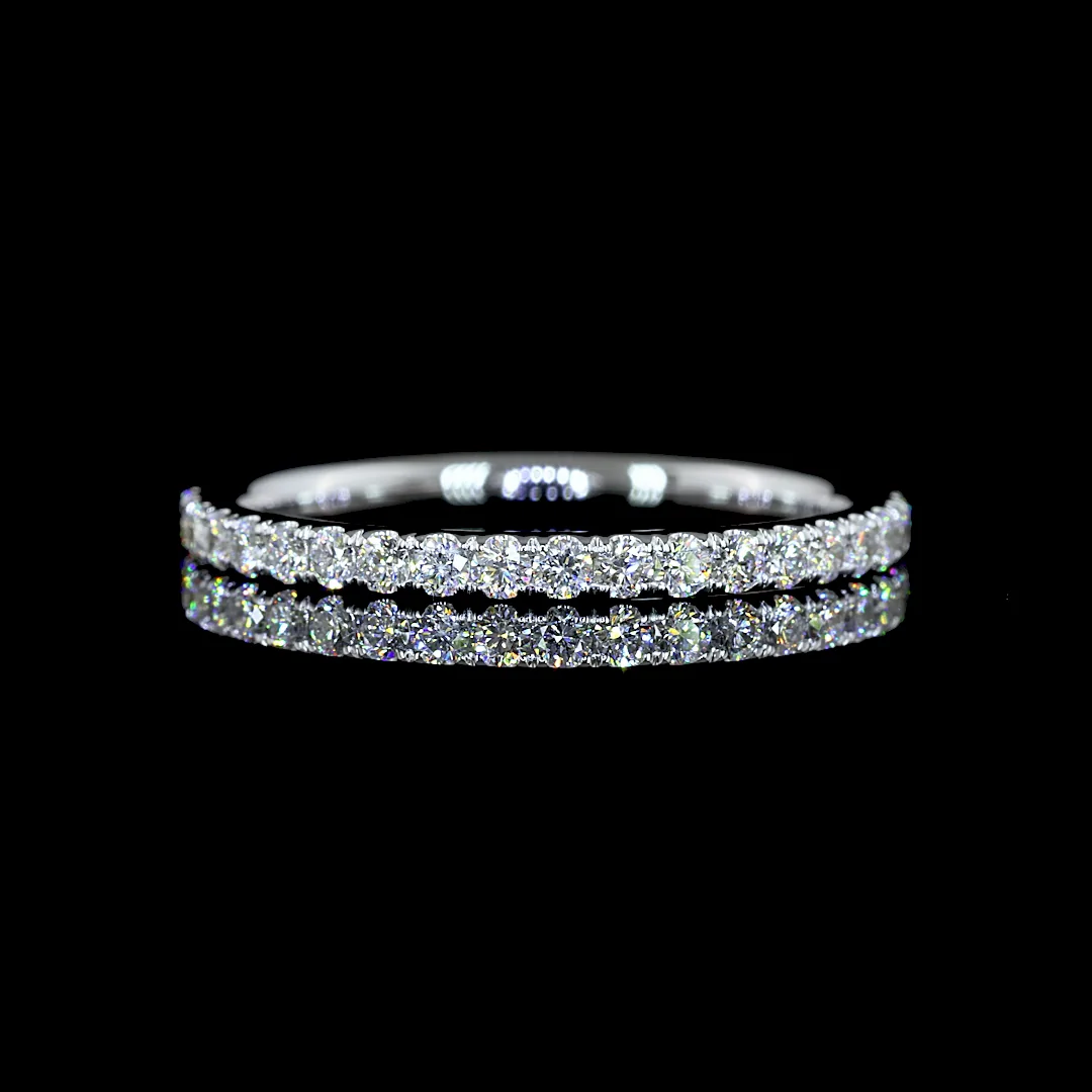 0.37 Cts 14k White Gold Round Shape Half Eternity Eternity Band - Video