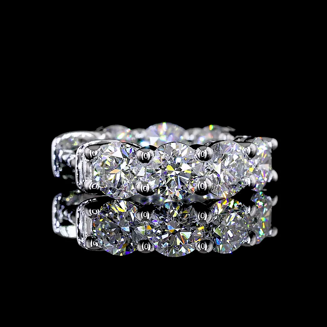 2.88 Cts 14k White Gold Round Shape Huggies Earring - Image 4