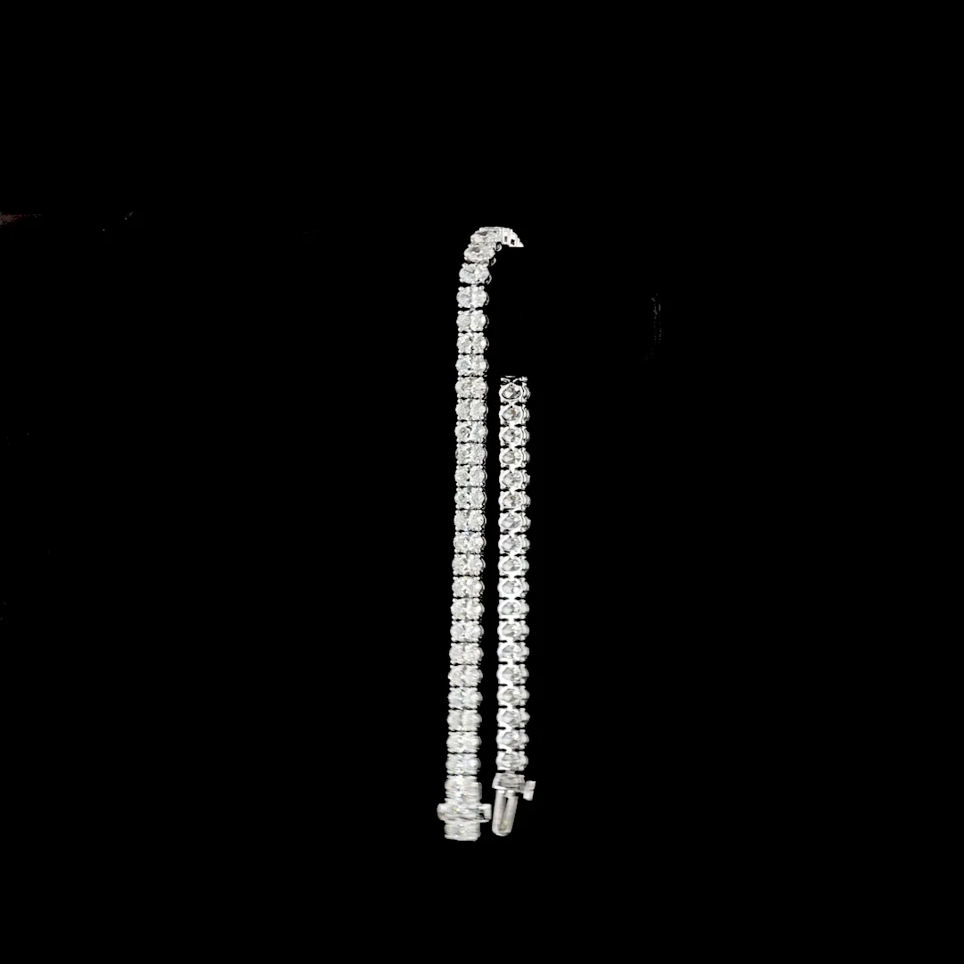 8.68 Cts 14k White Gold Oval Shape Tennis Bracelet - Image 3