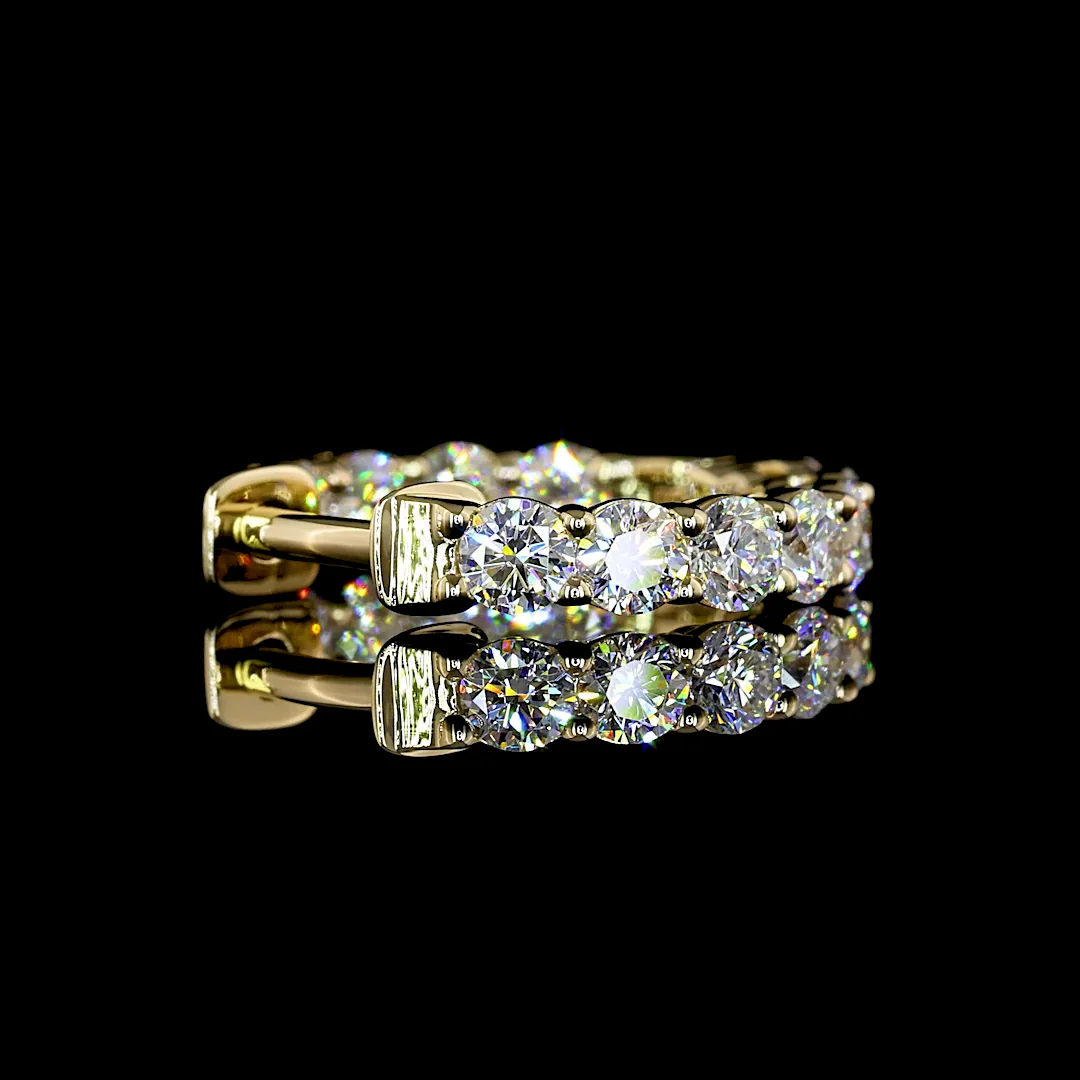 1.05 Cts 14k Yellow Gold Round Shape Huggies Earring - Image 4