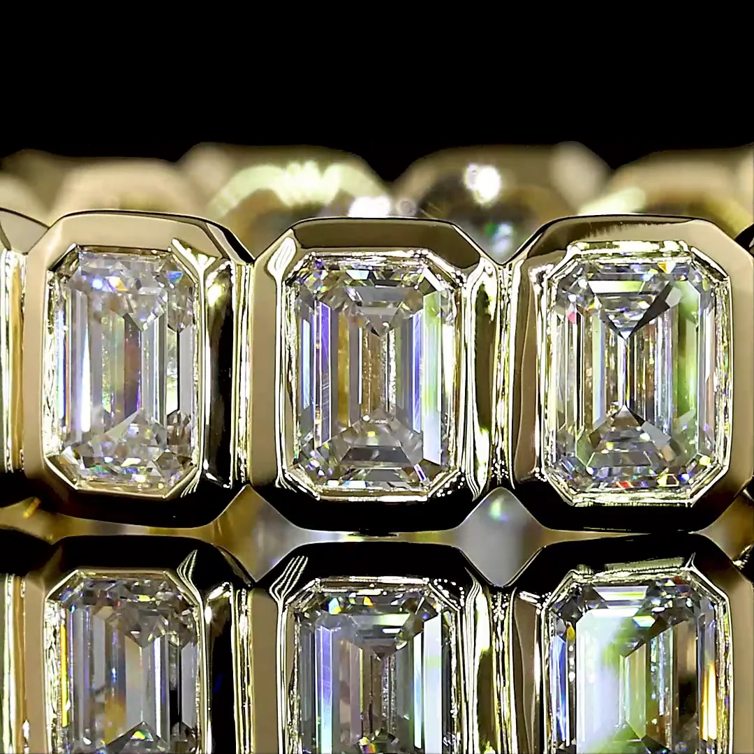 3.16 Cts 14k Yellow Gold Emerald Shape Eternity Band Eternity Band - Image 3