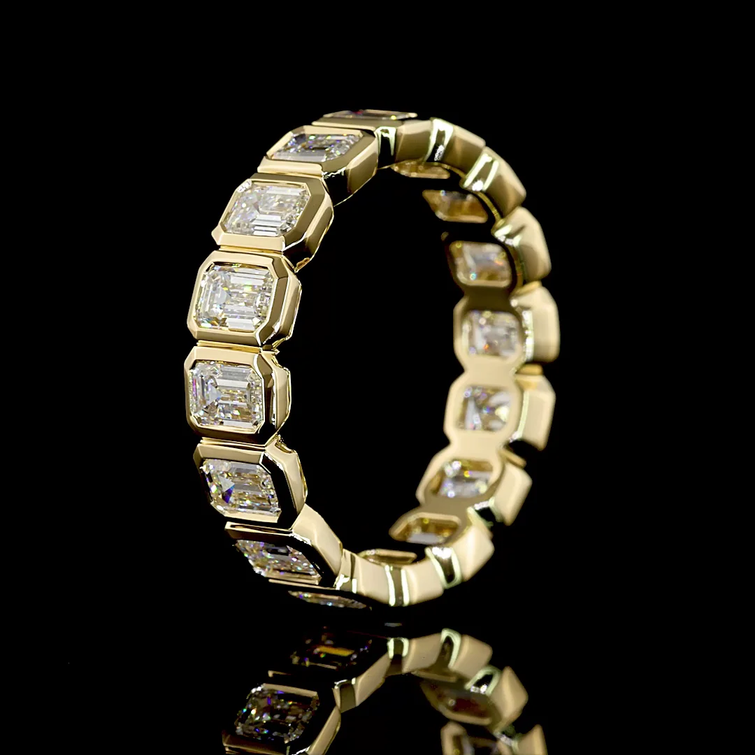 3.16 Cts 14k Yellow Gold Emerald Shape Eternity Band Eternity Band - Image 4