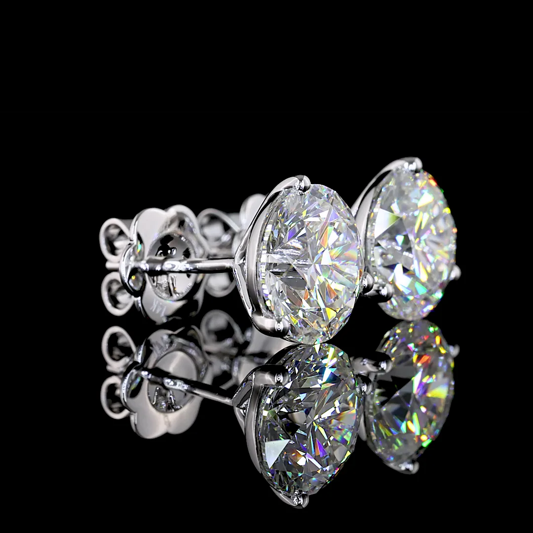 5.16 Cts 14k White Gold Round Shape Martini Earring - Image 4