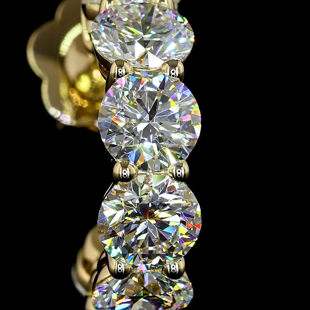 4.71 Cts 14k Yellow Gold Round Shape Hoops Earring - Image 3