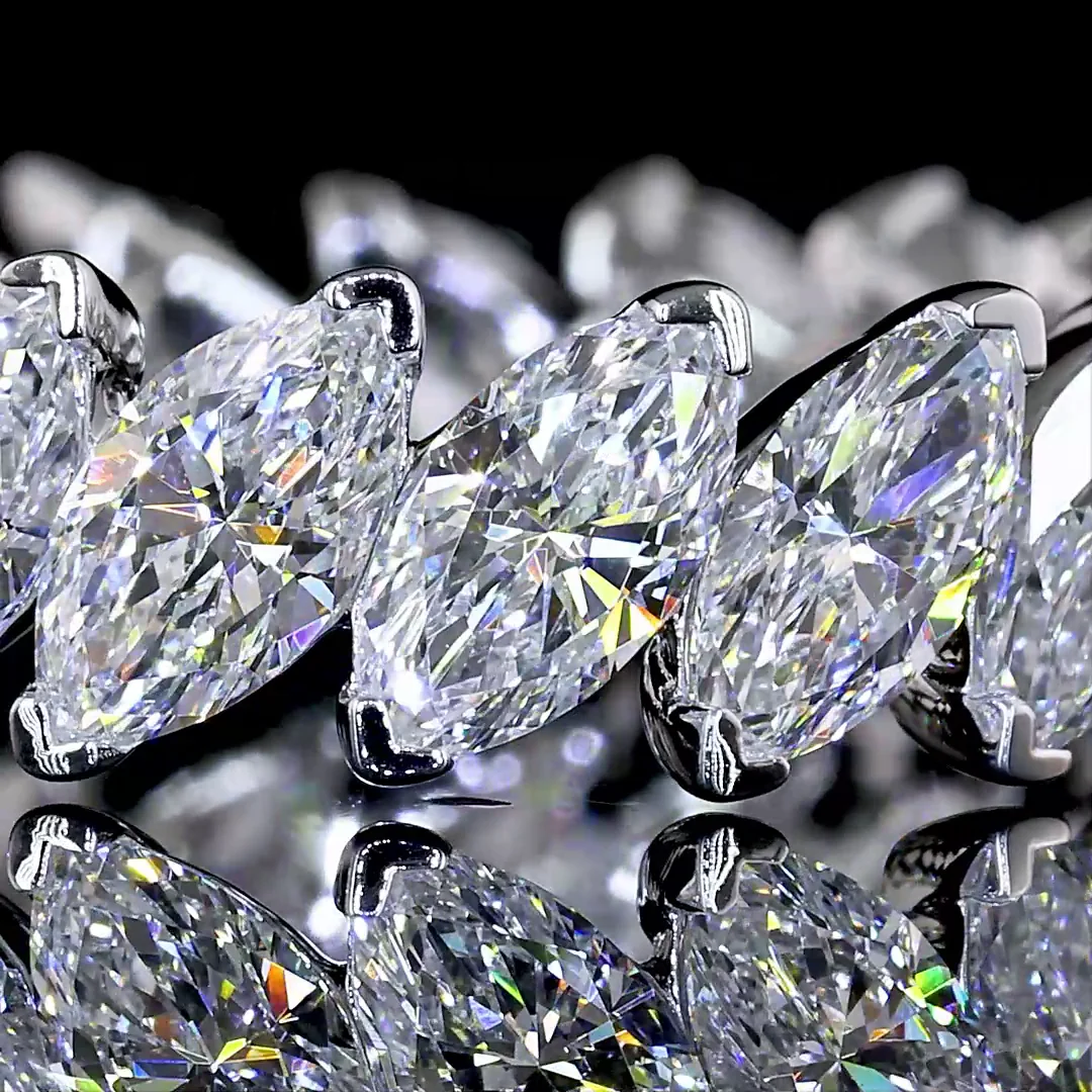 3.08 Cts 14k White Gold Marquise Shape Eternity Band Eternity Band - Image 3