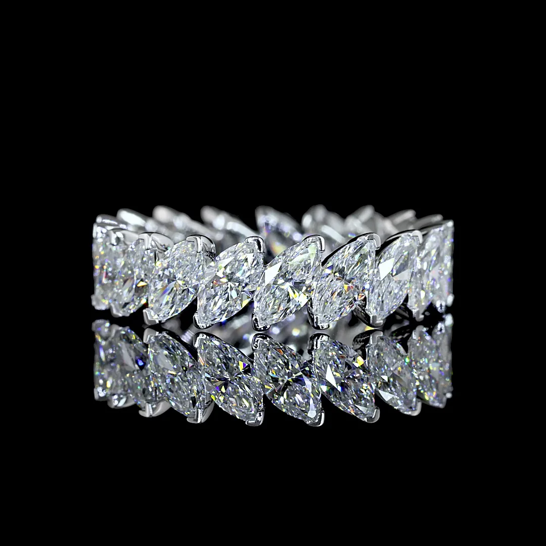 3.08 Cts 14k White Gold Marquise Shape Eternity Band Eternity Band - Video
