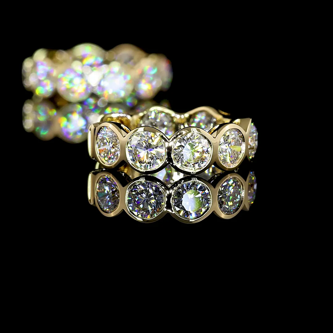 2 Cts 14k Yellow Gold Round Shape Huggies Earring - Image 2