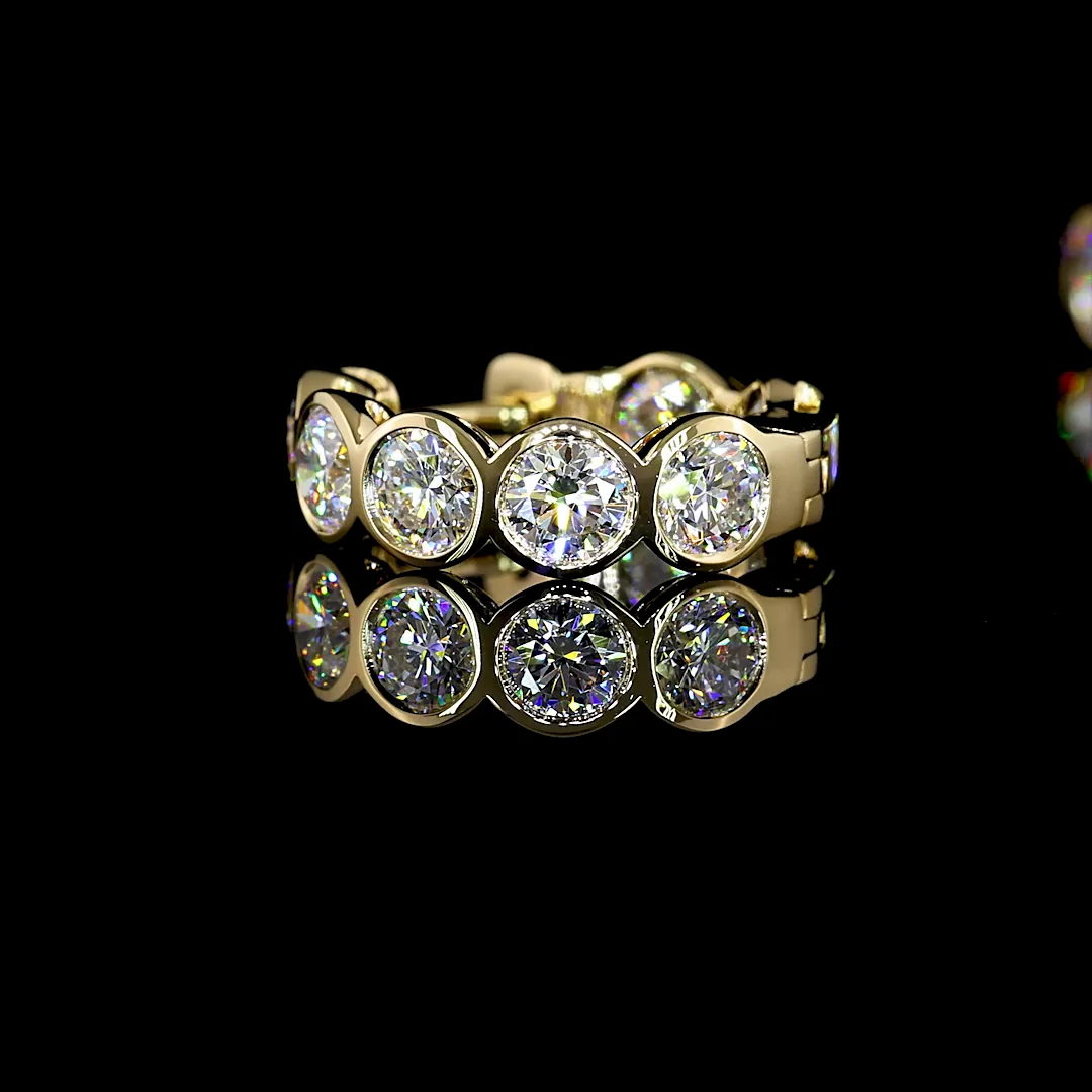 2 Cts 14k Yellow Gold Round Shape Huggies Earring - Image 4