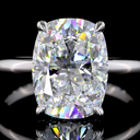 5.13 Cts 14k White Gold Cushion Brilliant Shape Hidden Halo Ring - Image 3
