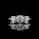 2.03 Cts 14k White Gold Round Shape 3 Stones Ring - Video