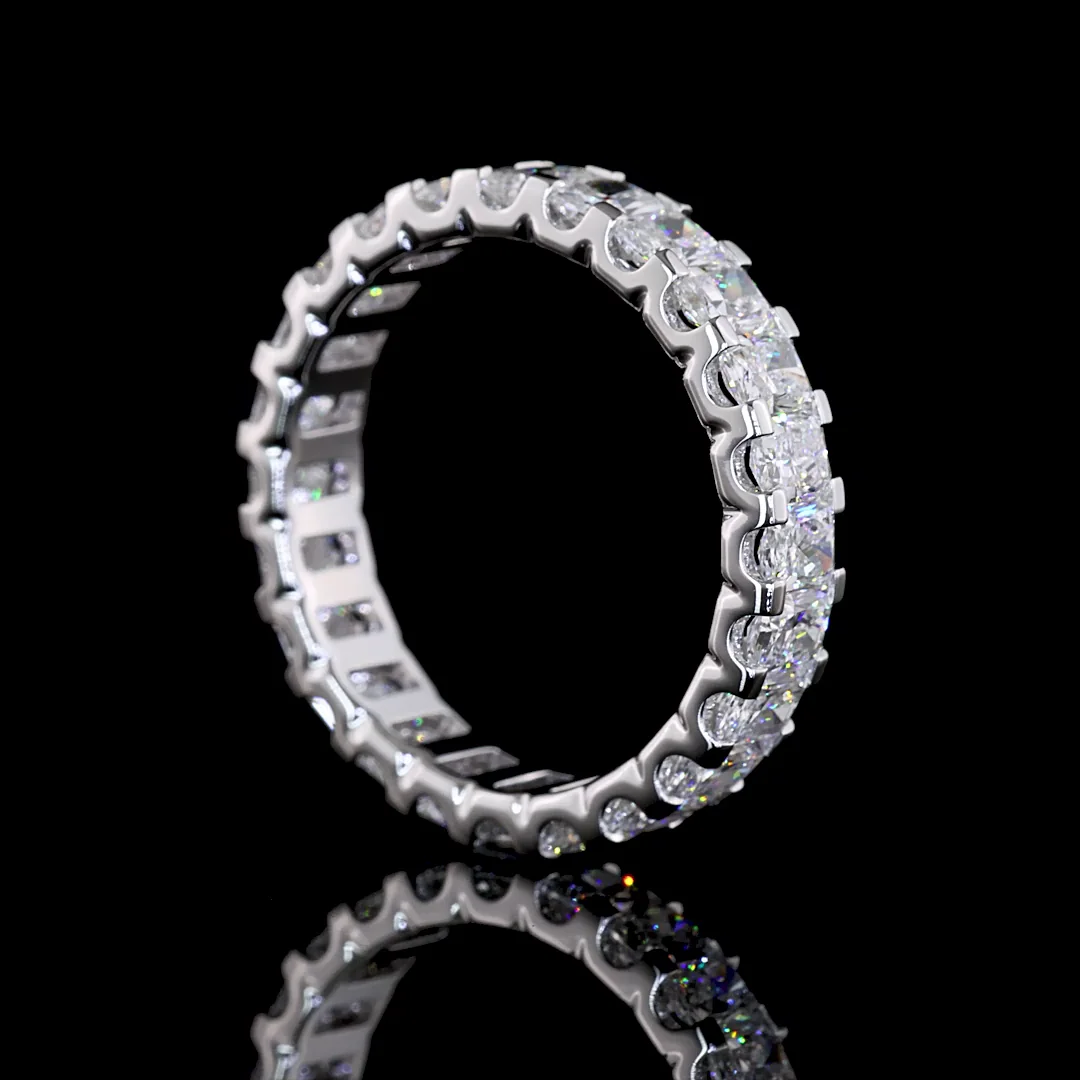 2.57 Cts Platinum Radiant Shape Eternity Band Eternity Band - Image 4