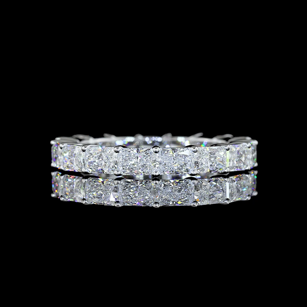 2.59 Cts 18k White Gold Radiant Shape Eternity Band Eternity Band - Video