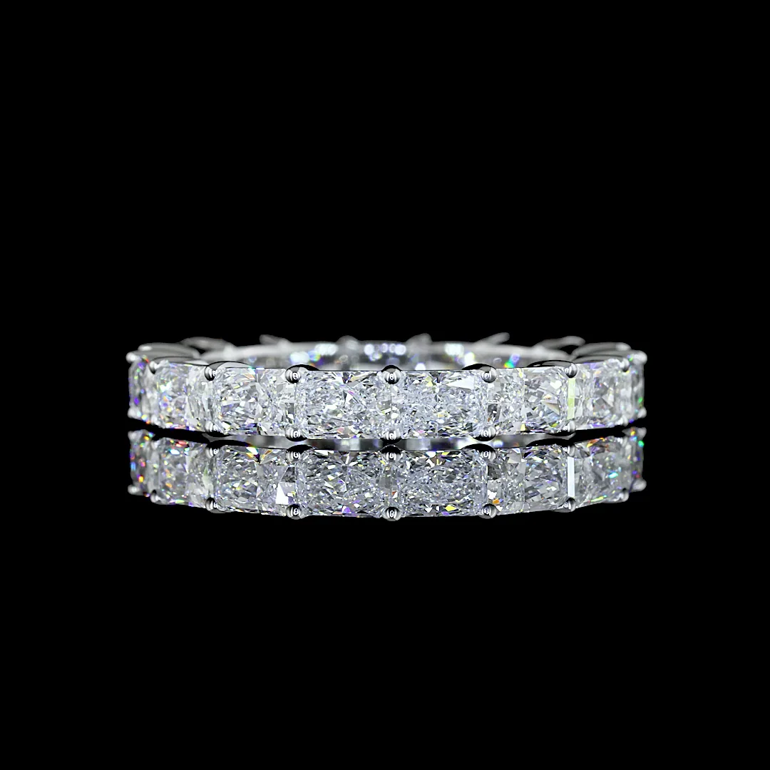 2.59 Cts 18k White Gold Radiant Shape Eternity Band Eternity Band - Video